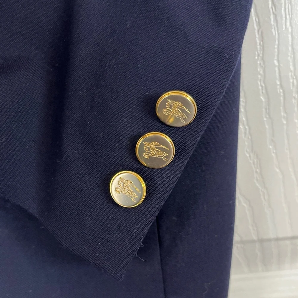 Burberrys vintage USA gold button wool Navy Blazer jackets suit Size 42R READ